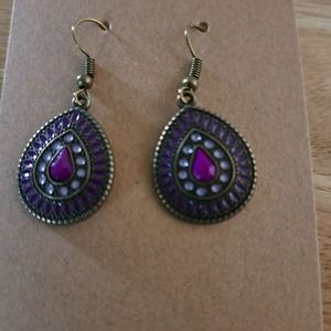 Handcrafted Dark Copper fish hook Earrings